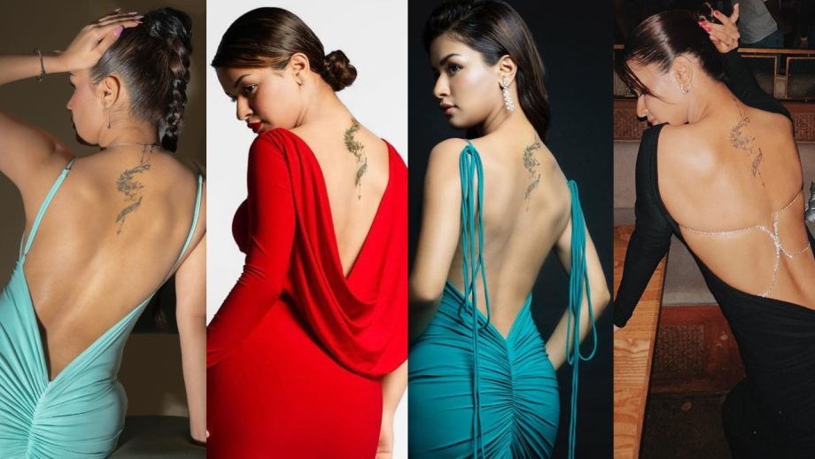 डीप वी-नेक बॉडीकॉन बैकलेस लुक से अवनीत कौर ने लगाया ग्लैमर का तड़का, देखें हसीन अदाएं