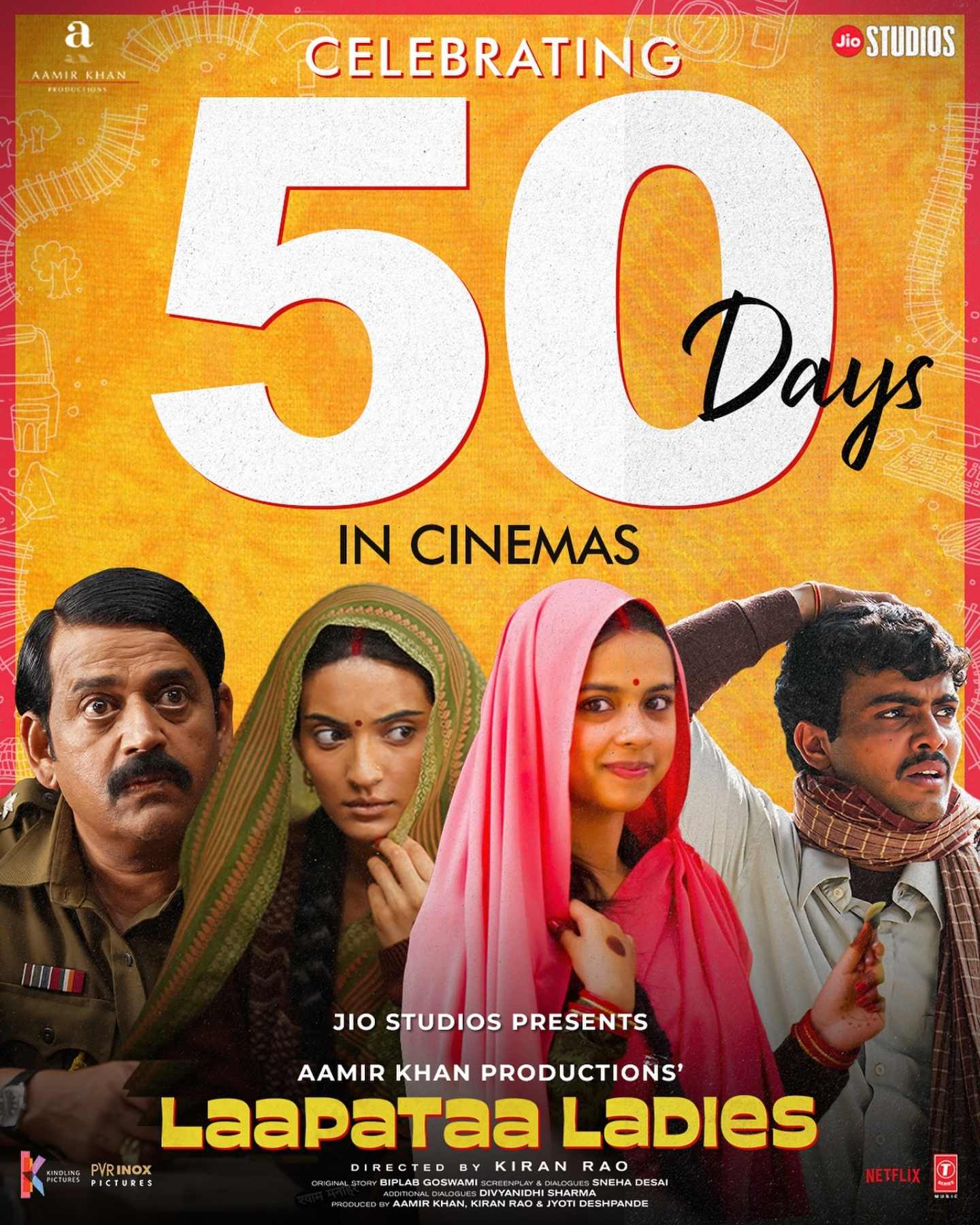 किरण राव द्वारा डायरेक्ट की गई "लापता लेडीज" ने थिएटर में पूरे किए अपने शानदार 50 दिन 45234