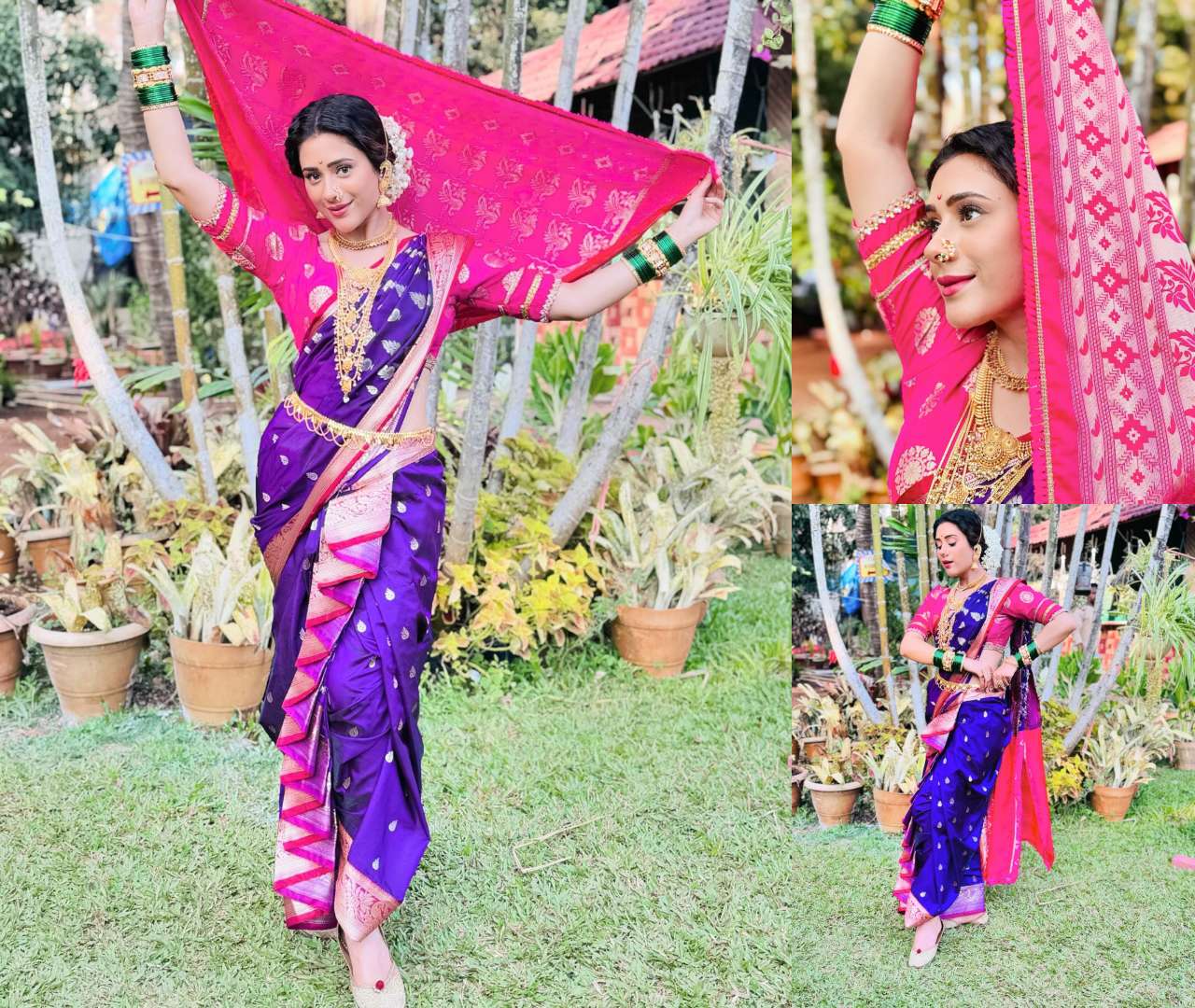 बदन पर पर्पल नौवारी साड़ी सजाकर 'मराठी मुलगी' बनीं झनक फेम हिबा नवाब, देखें सबूत 47107