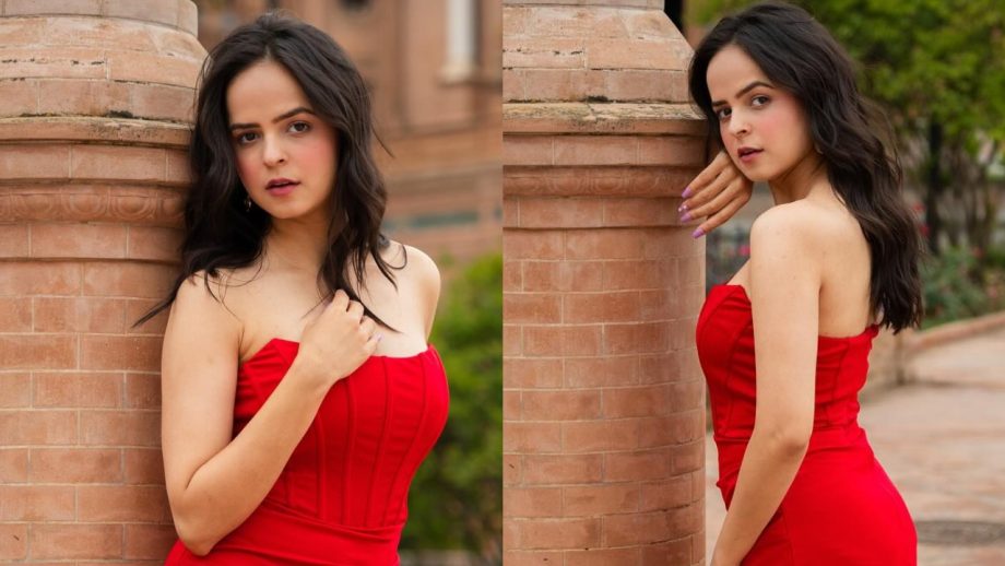 लाल रंग के स्ट्रैप लैस स्लिट गाउन में कहर ढाती दिखी “तारक मेहता का… ” फेम पलक सिंधवानी