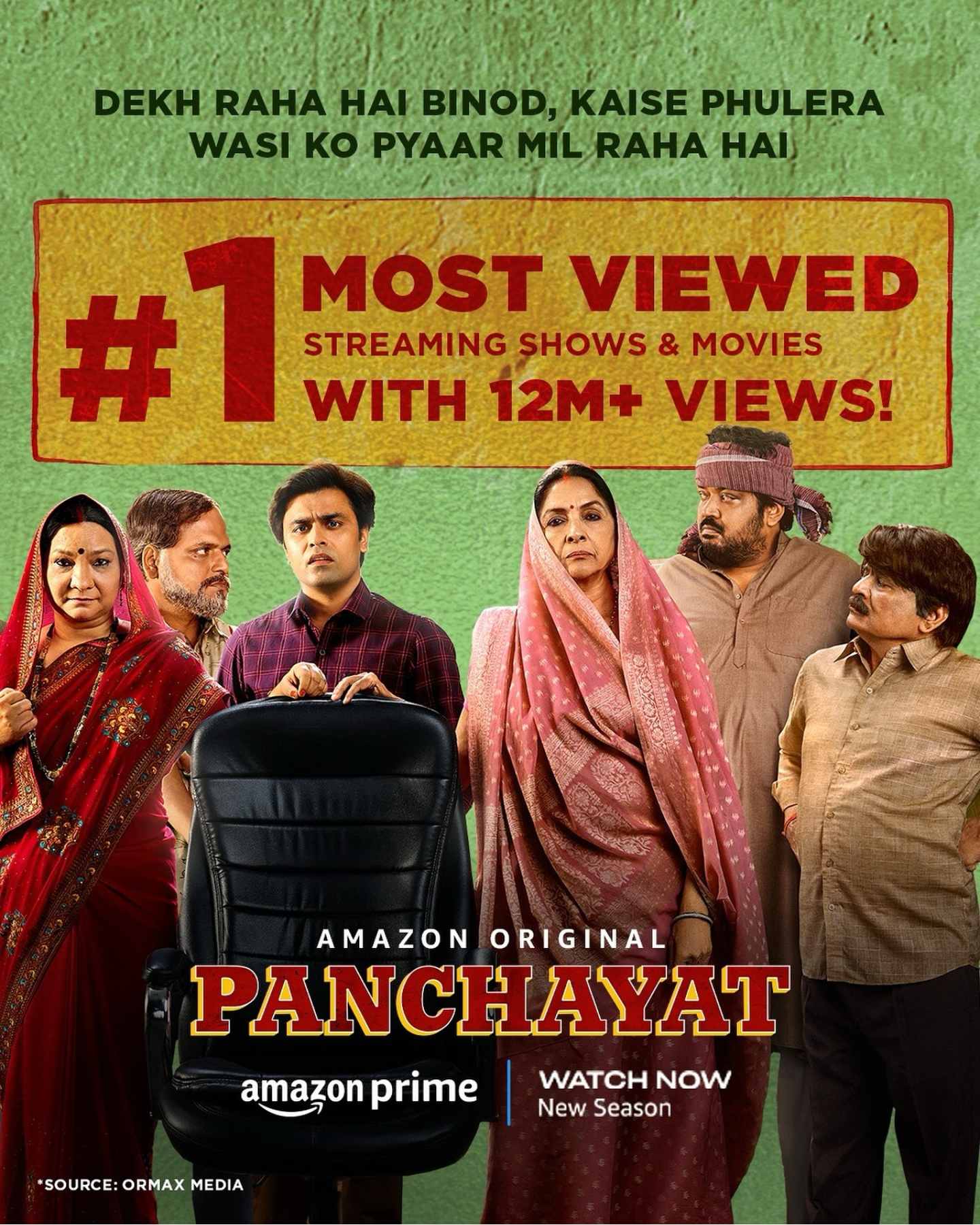 TVF "पंचायत सीजन 3" को पहले हफ़्ते में मिले 12M+ व्यूज! रिकॉर्ड बनाते हुए #1 पर किया ट्रेंड 48011