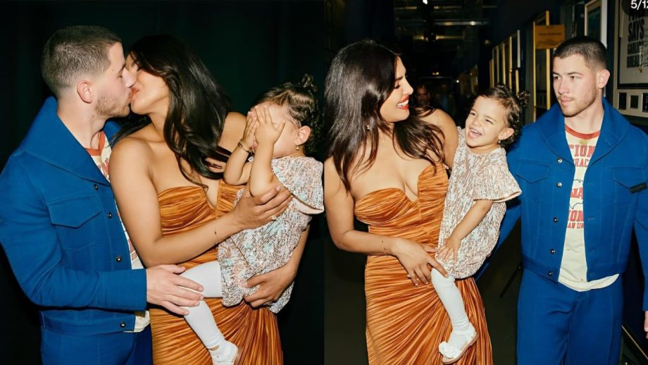 प्रियंका चोपड़ा और निक जोनास एक भावुक लिप-लॉक साझा करते हैं लेकिन यह मालती मैरी है जिसने शो चुरा लिया