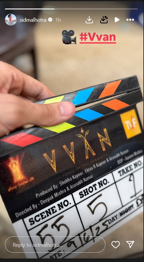 सिद्धार्थ मल्होत्रा ​​ने 'व्वन-फोर्स ऑफ द फॉरेस्ट' की शूटिंग शुरू की 57935