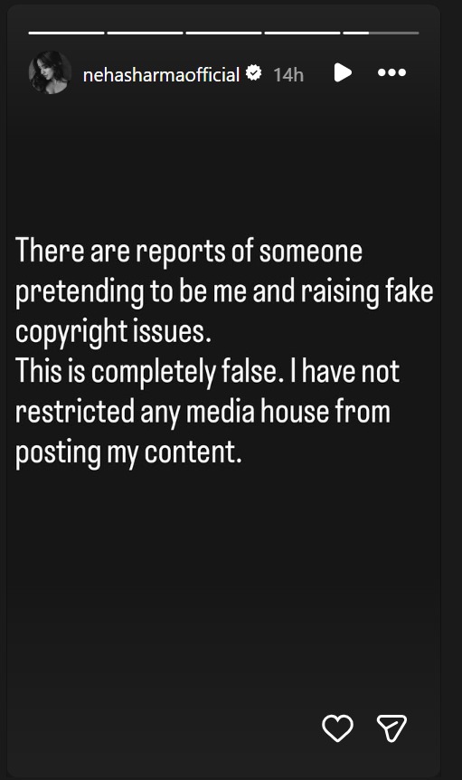 "पूरी तरह से झूठ": नेहा शर्मा ने फर्जी कॉपीराइट दावों के लिए उनके नाम का दुरुपयोग करने वाले धोखेबाज का पर्दाफाश किया 60968