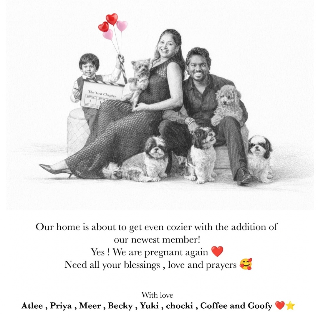 जवान के निर्देशक एटली फिर से पिता बनने वाले हैं; पत्नी प्रिया मोहन ने तस्वीरों के साथ दूसरी गर्भावस्था की घोषणा की 61800