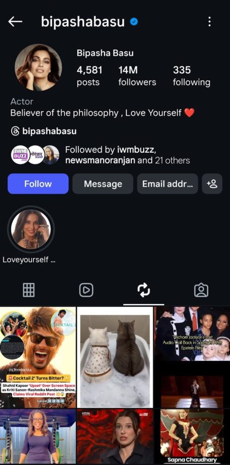 बिपाशा बसु ने कृति सेनन और रश्मिका मंदाना से नाराज शाहिद कपूर के बारे में एक पोस्ट दोबारा शेयर कर चर्चा छेड़ दी है। 63080